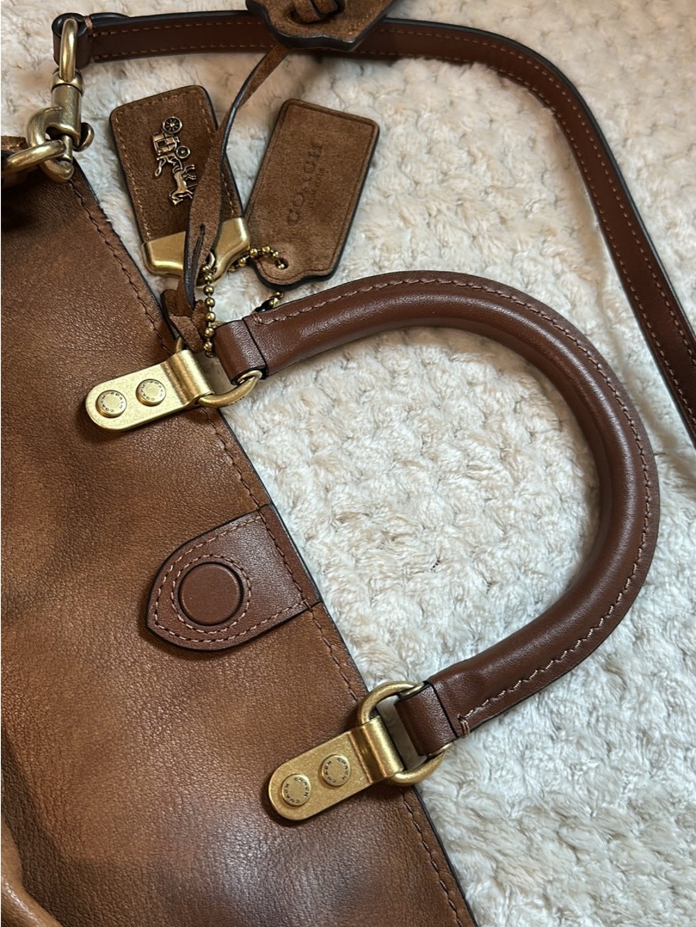 Coach Rouge 40 Suede & Soft Leather in Warm Brown Bag - Picture 11 of 15